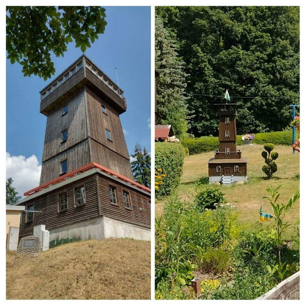 Bild04-Der Kapellenbergturm und einer im Garten